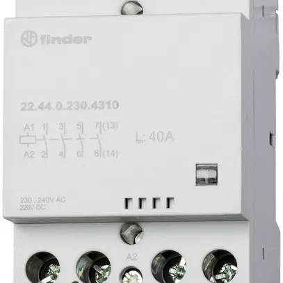 Contattore AMD Finder 22.44, 4Ch 40A/120VUC AgSnO2, indicatore, 3UM 