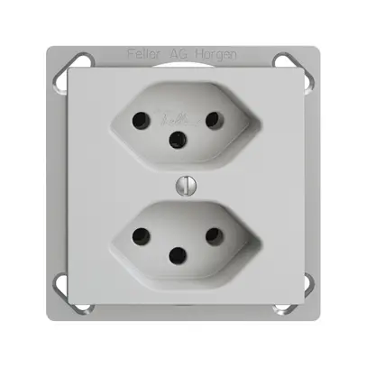 Prise INC EDIZIOdue 2×T13 gris clair 