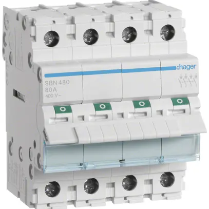 Interruttore AMD Hager 80A 400V 4 chiusura 0 apertura 0 invertitore 4UM 