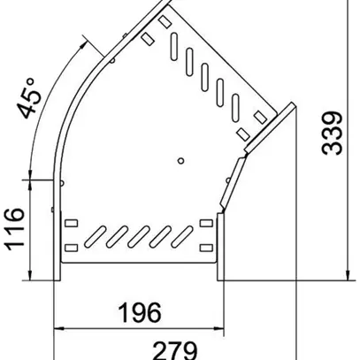 Bogen BET RB 45° 85×200mm Stahl feuerverzinkt 