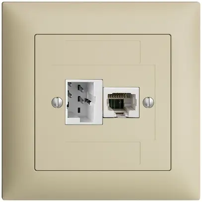 Boîte de raccordement ENC 1×TT,1×RJ45/u 4P EDIZIOdue ITplus ITM vanille 