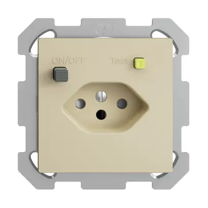 Prise ENC EDIZIOdue T13 FI 30mA FM, shutter, vanille 