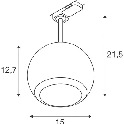 Spot SLV LIGHT EYE 150 GU10 1×13W VAR AD3PH Ø150mm noir 