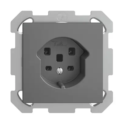 Prise ENC EDIZIOdue T25 16A gris foncé, bornes à vis 