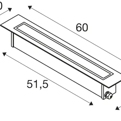 Luminaire de sol LED INC SLV DASAR 600 IP65 18W 2200lm 830 DALI acier affiné 