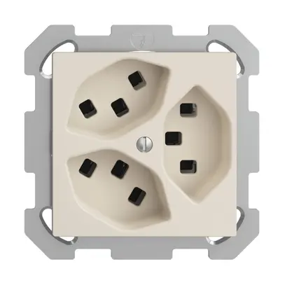 Presa INC 3×T23 16A EDIZIOdue crema, con morsetti innest. 