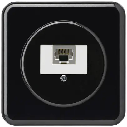 Scatola di raccordo INC basico 1×RJ45s nero 