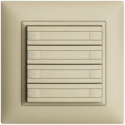 Poussoir ENC KNX 4× EDIZIOdue vanille RGB avec LED avec insert papier 