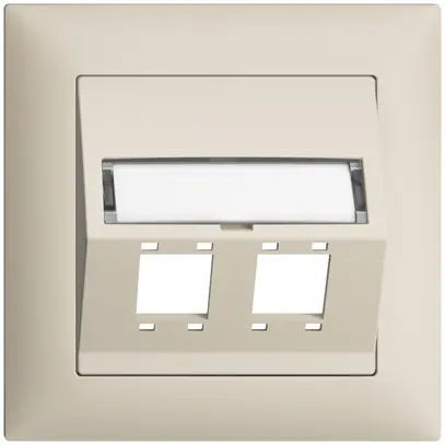 Kit montaggio INC EDIZIOdue FMI uscita obliqua 2×R&M cat.5e/6/LC speciale, crema 