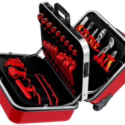 Werkzeugkoffer KNIPEX "BIG Twin Move RED" Elektro, 42-teilig 