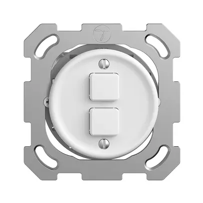 Poussoir KNX ENC STANDARDdue 2×avec LED RGB, avec capteur de température blanc 