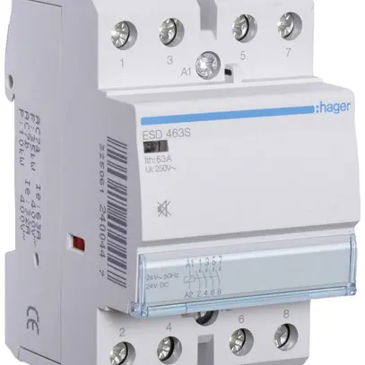 Contattore AMD Hager 24VAC 4 chiusura 0 apertura 63A senza ronzio 3UM 