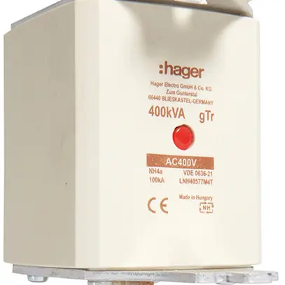 Fusibile HPC Hager DIN4c 400VAC 577A 400kVA gTr segnalatore centrale inox. 