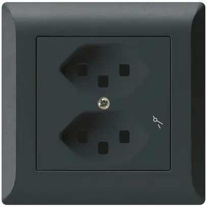 Prise ENC Hager kallysto.line 2×T23 1×S C noir 