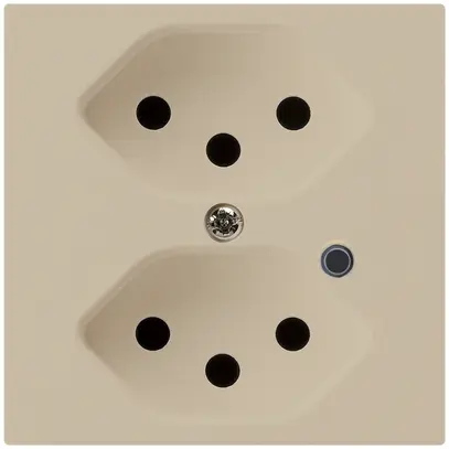 Prise Hager kallysto 2×T13 illuminé A beige 