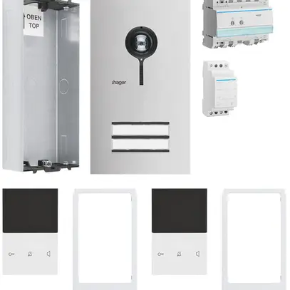 Kit video INC Hager elcom.start per 2 appartamenti 
