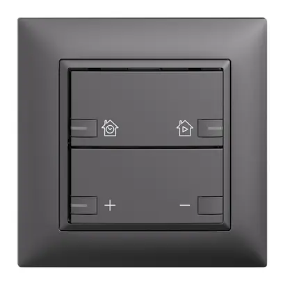 UP-Frontset EDIZIOdue zeptrionAIR Dimmer mit Bez. mit LED dunkelgrau 