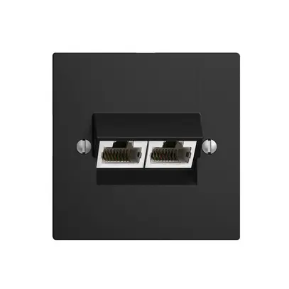 Inserto per presa di raccordo INC 2×RJ45/s 8P sep. EDIZIOdue nero ITplus 
