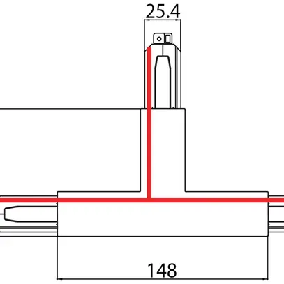 Alimentation en T Sylvania OneTrack 3 phases DALI noir à gauche intérieur 