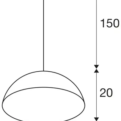 Lampada sospesa SLV FORCHINI M 40 AD1PH ne E27 1×40W REG Ø400mm nero/oro 