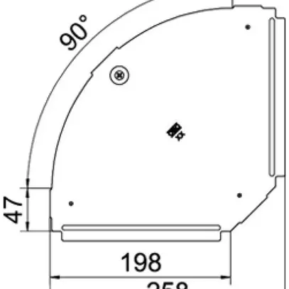 Couvercle BET RBD 90° 200mm acier zingué en continu zinc-aluminium 