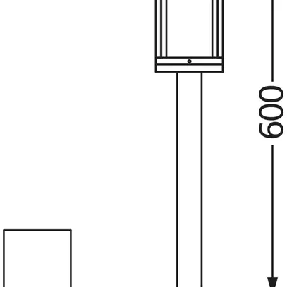 Paletto luminoso LDV ENDURA CLASSIC FRAME E27 610mm alluminio antracite 