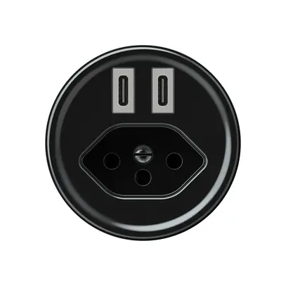 Presa di carica USB origin 2×USB-C 3000mA 5V con tipo 13 nero 