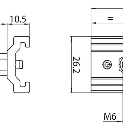 Sbarra di montaggio Sylvania ONETRACK alluminio 35×26×34mm bianco 