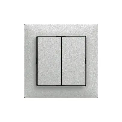Kit frontale EDIZIOdue silver 60×60mm bottone doppio 