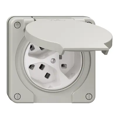 Presa NUP NEVO, 3×T23, IP21, grigio chiaro 