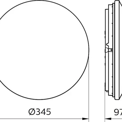Plafoniera/applique LED Ledinaire HF WL060V 19W 1700lm 4000K IP44 Ø345mm bi 