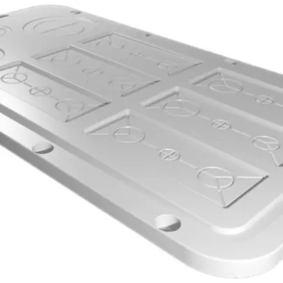 Placca passacavi Rittal AX, prestampaggio metrico, 401×221mm, mat.sintetico 