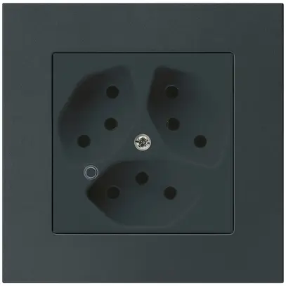 Prise ENC Hager kallysto.pro 3×T13 illuminé C noir 