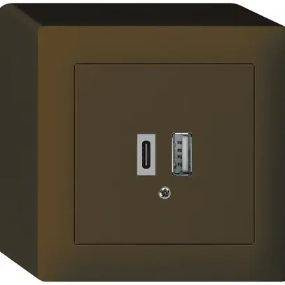 Prise de charge USB AP kallysto 18W PD 1×type A 1×type C brun 