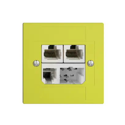 Scatola INC T+T/2×RJ45/RJ11/u ADSL ITplus EDIZIOdue lemon 