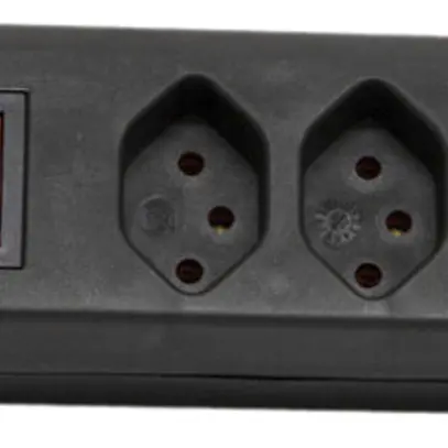Steckdosenleiste cleverLINE Schalter 6×T13 H05VV-F 3×1mm² 2m schwarz 