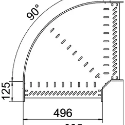Gomito BET RB 90° 60×500mm acciaio zincato a nastro 