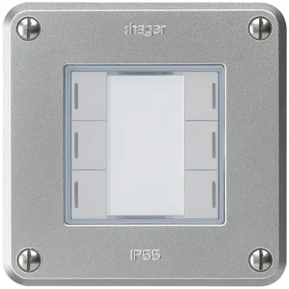 Poussoir ENC robusto C KNX 6× LED RGB s/e-link aluminium 
