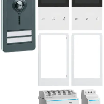 Kit video elcom.home p.2appartamenti postazione interna bianco/esterna antracite 