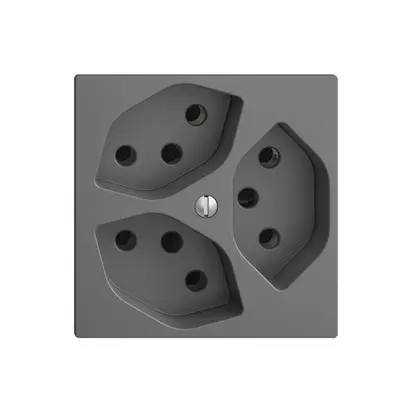 Prise ENC EDIZIOdue 3×T13 gris foncé 