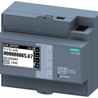 Appareil de mesure d'énergie AMD Siemens SENTRON PAC2200 3×5A ModbusTCP MID 