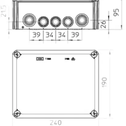 Boîte de dérivation T250 Bettermann grc, s.halog.IP55-IP66 