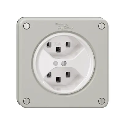 Presa NEVO, 2×T23, c.LED, grigio chiaro 
