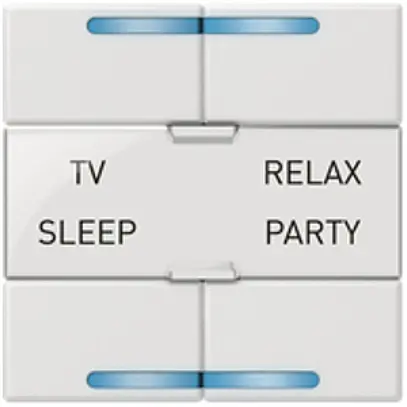Pulsante per scena INC MyHOME bianco, 4 volte bus-SCS 