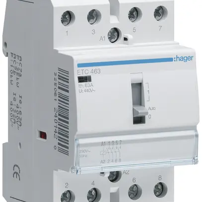 Contattore AMD Hager 230VAC 4 chiusura 63A funzione giorno/notte 3UM 