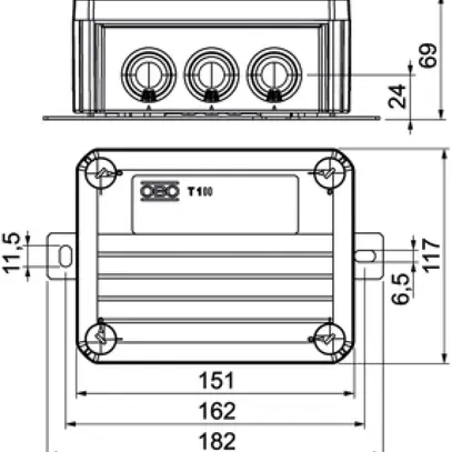 Scatola di derivazione Bettermann E30-E90 1 portafusibile 150×116×67mm 6mm² ar 