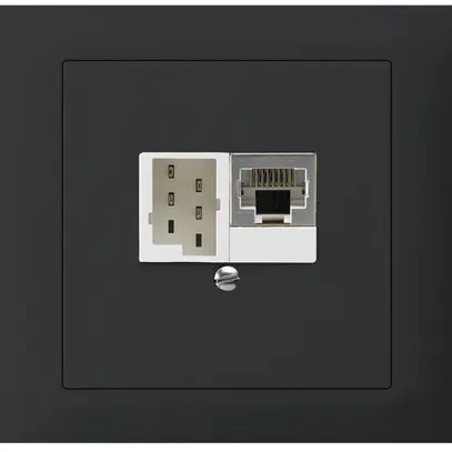 Boîte INC kallysto 1×RJ45s+1×TT83 noir 