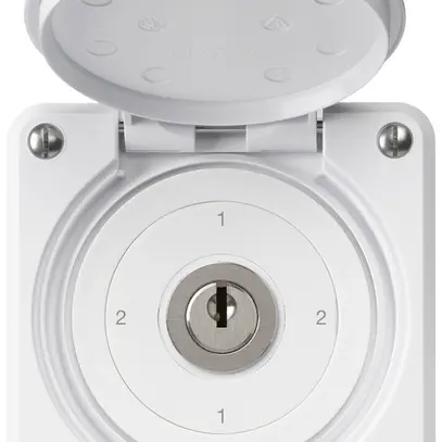 Interruttore a chiave INC robusto IP55 con copertura S3/1P bianco 