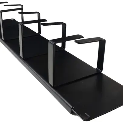 Panneau de renvoi 19" Standard-Line, 4× guide-câbles 64×86mm, 2UH, tô-ac, noir 