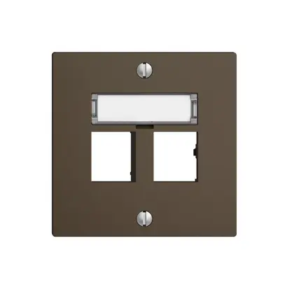 Kit montaggio EDIZIOdue uscita dritta, per 2×RJ45 freenet, coffee 
